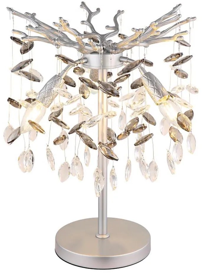 Globo 64138TS - Lampa stołowa QUEENA 3xE14/40W/230V srebrna