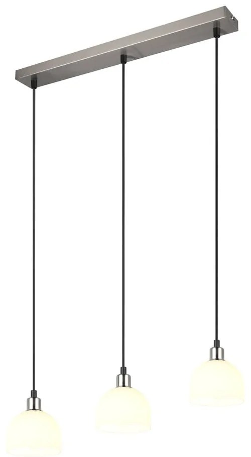 Lampa wisząca w biało-srebrnym kolorze ze szklanym kloszem Molly – Reality