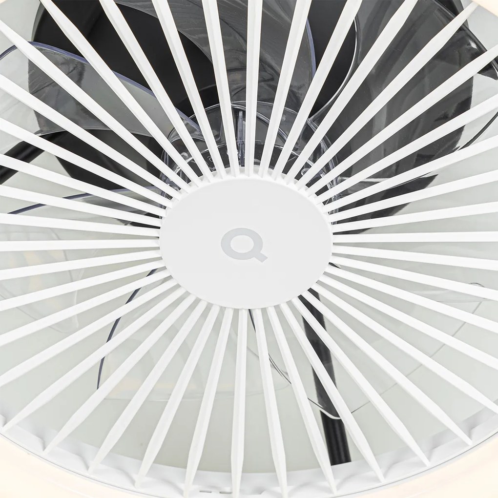 Inteligentny Wentylator sufitowy z lampą czarny z LED i pilotem - Dave Nowoczesny Oswietlenie wewnetrzne