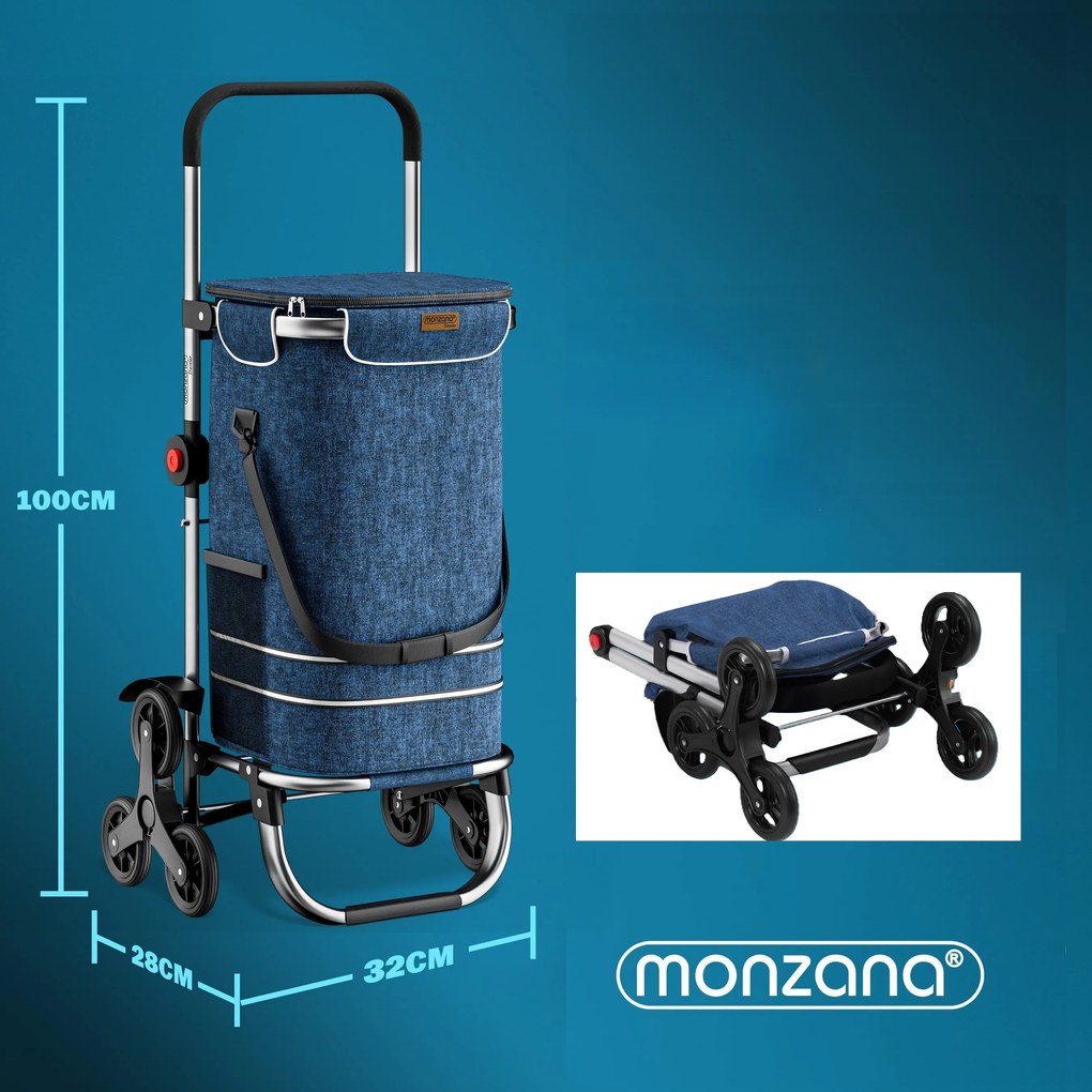 Monzana Torba na zakupy na kółkach do schodów COMFORT, 50l, niebieska