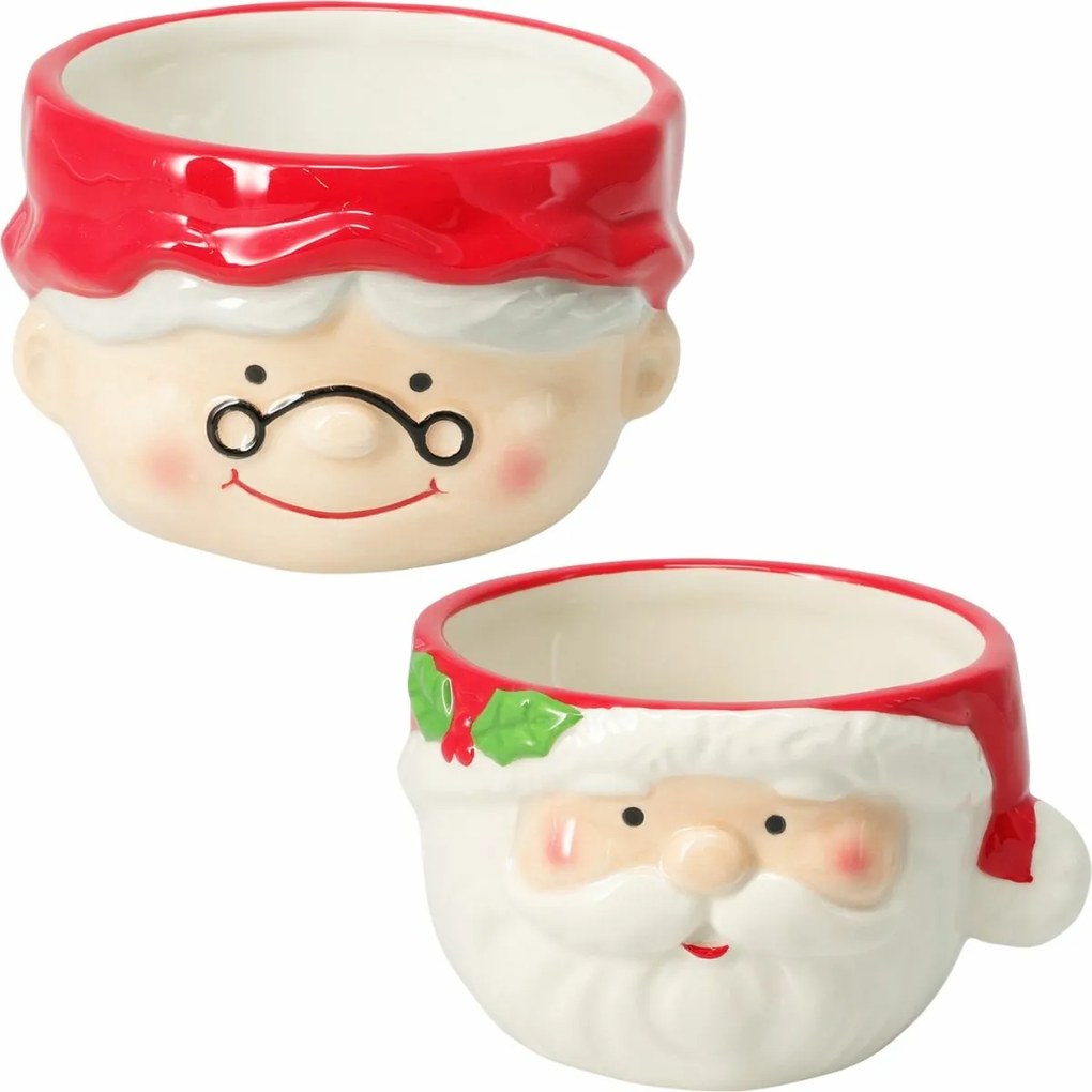 Zestaw 2 misek ceramicznych Mr. & Mrs. Claus 13 cm