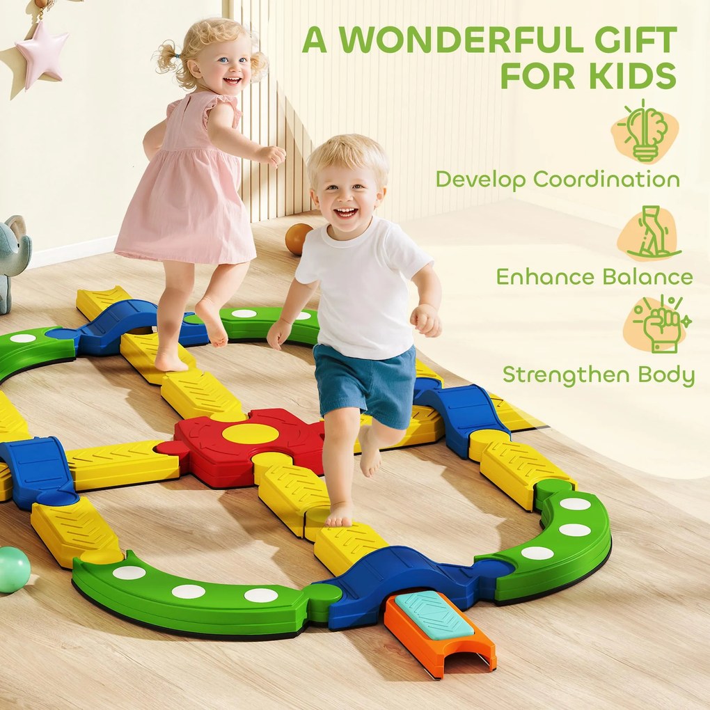 AIYAPLAY Balansujący balkon dla dzieci, interaktywna konstrukcja, antypoślizgowa, plastikowa, kolorowa