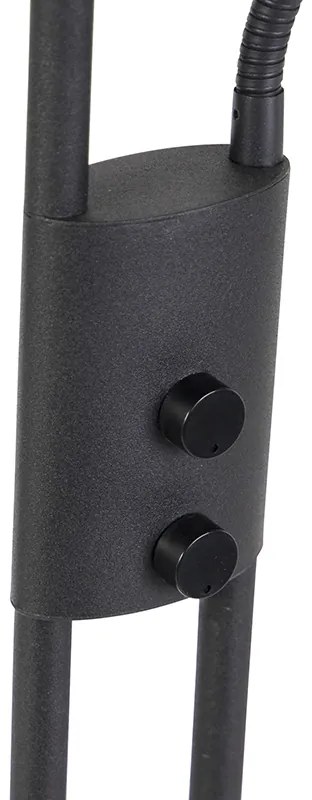 Nowoczesna lampa stojąca czarna z diodą LED i ściemniaczem z lampką do czytania - Jazzy Nowoczesny Oswietlenie wewnetrzne