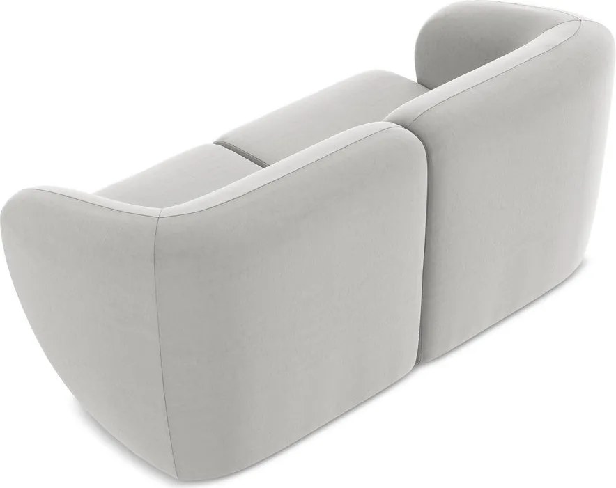 Jasnoszara aksamitna sofa 174 cm Lani – Makamii