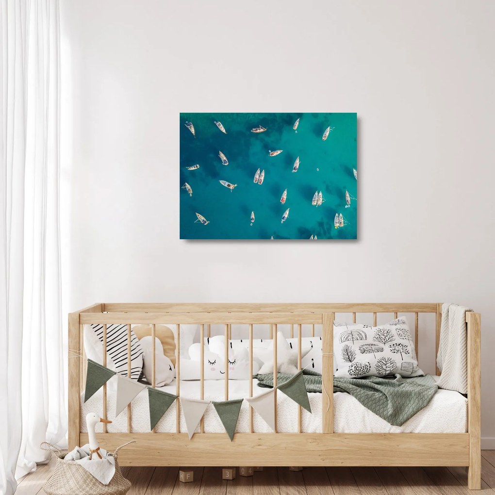 Obraz na szkle - Żaglówki (70x50 cm)
