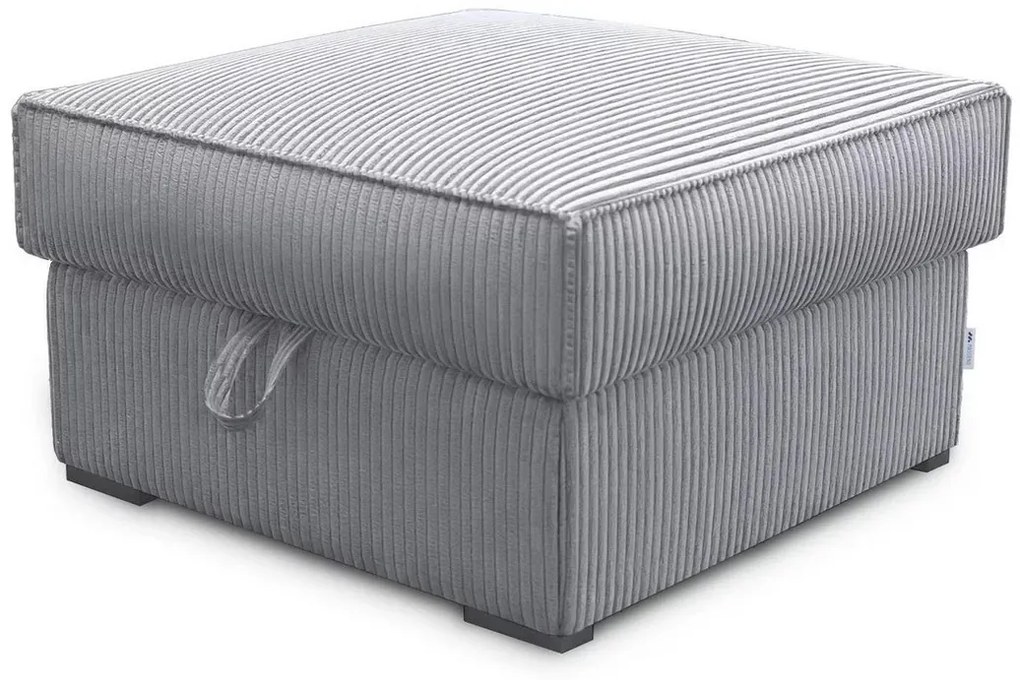 Jasnoszary puf SMART COSARO z miejscem do przechowywania 65x65 cm