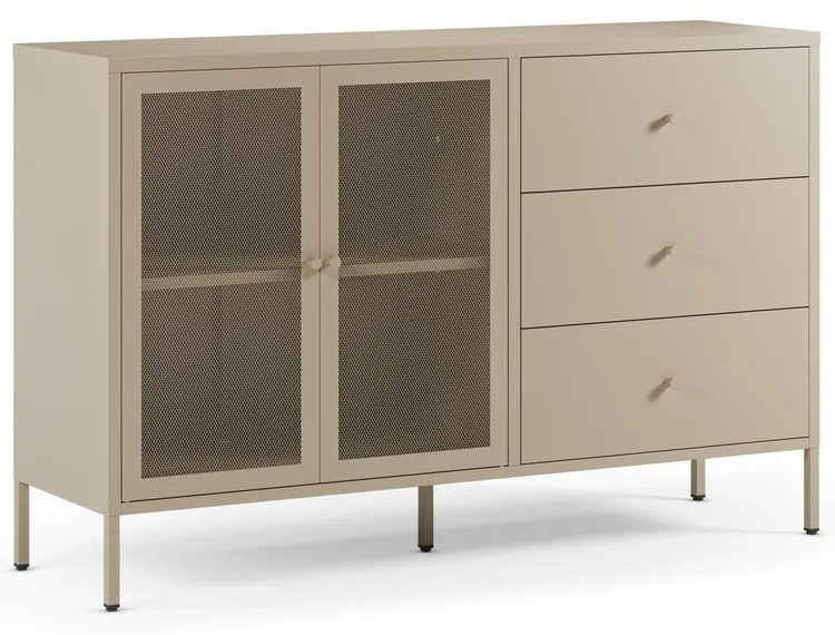 Kremowa metalowa komoda 140x90x40 cm Fayna – Marckeric