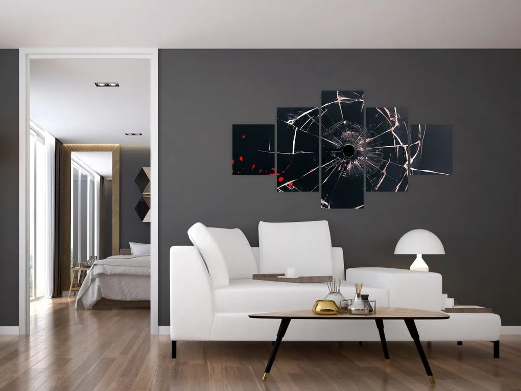 Abstrakcyjny obraz - potłuczone szkło (125x70 cm)