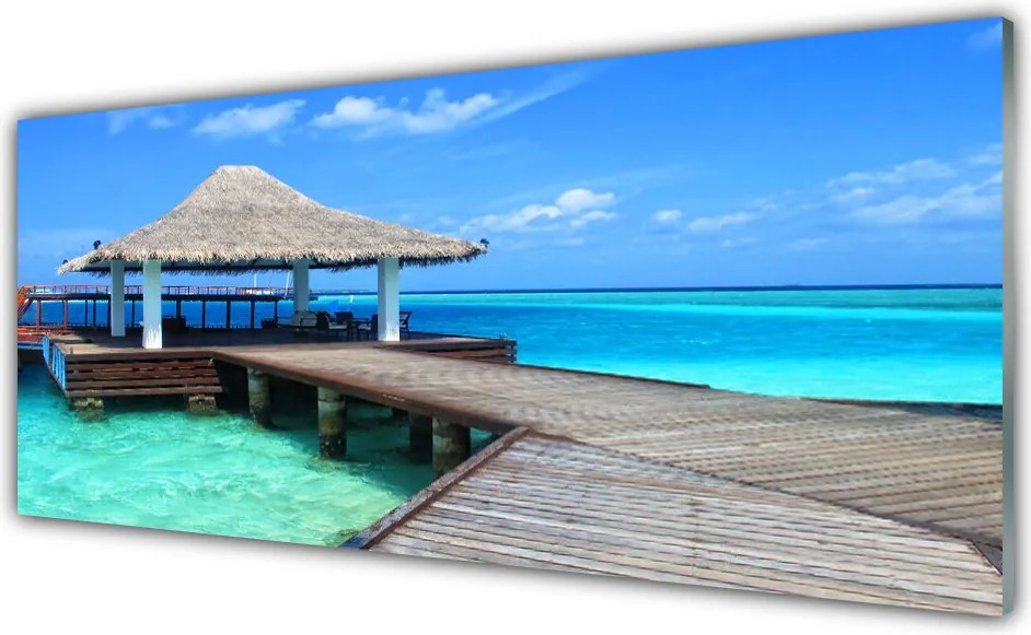 Szkło do Kuchni na Ścianę Most Nad Morskim Brzegiem