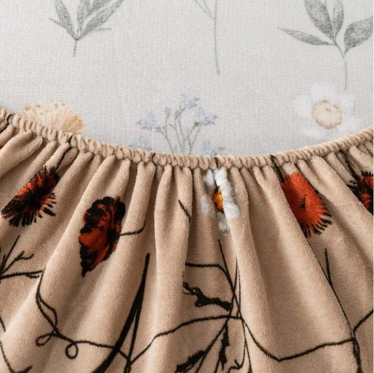 PrzytulneMieszkanie.pl Prześcieradło z mikropluszu HERBAR 90x200 cm beżowe