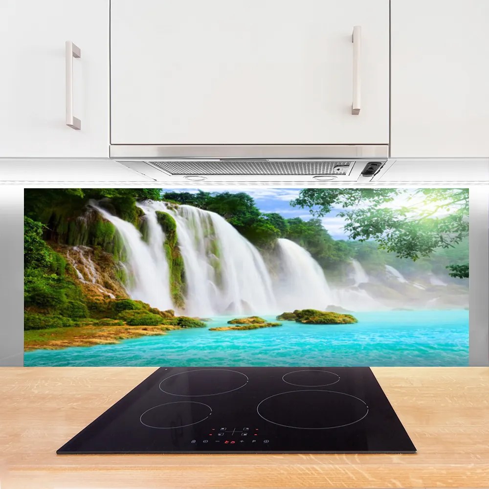 Panel Szklany do Kuchni Kaskada Czystej Wody