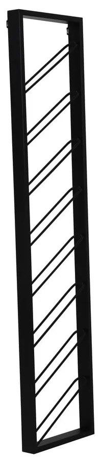 Czarny wiszący metalowy regał na wino liczba butelek 8 36x160x6 cm Malbeo – Light & Living