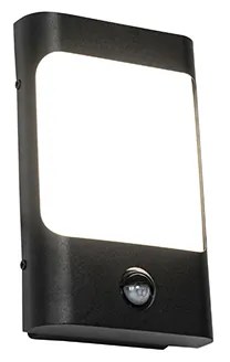 Zewnetrzna Lampa ścienna czarna z LED IP44 z czujnikiem ruchu - Khuvan Nowoczesny Oswietlenie zewnetrzne