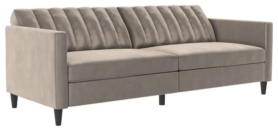 Jasnoszara aksamitna sofa 207 cm Celine – Støraa