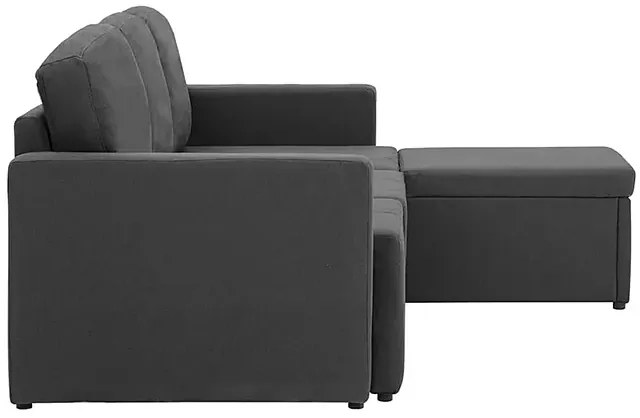 Rozkładana sofa modułowa ciemnoszara tkanina - Odi 4Q