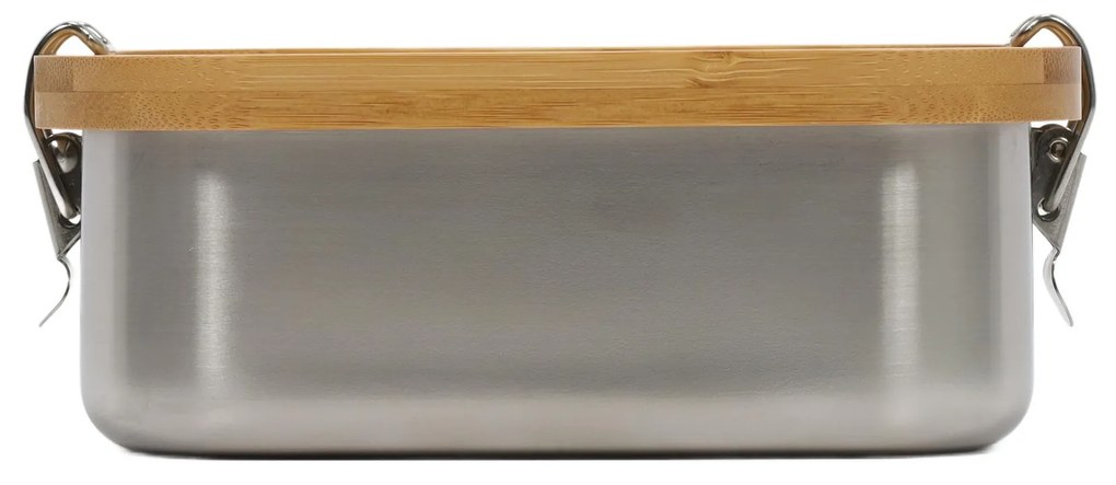 Lunchbox w pokrywką bambusową na klips, 16 x 11,5 x 6 cm