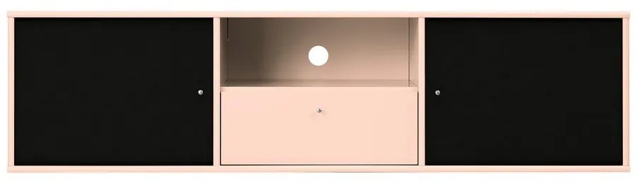 Czarna/jasnoróżowa szafka pod TV 161x42x45 cm Mistral – Hammel Furniture