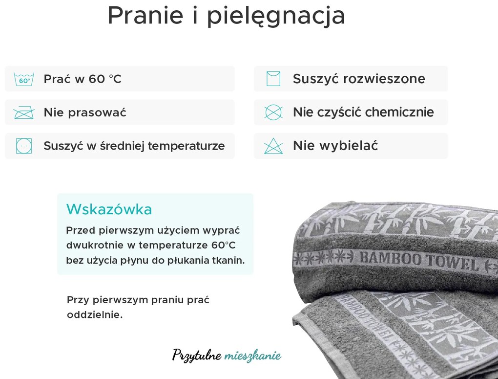 Ręcznik bambusowy BAMBOO 70x140 cm zielony, 70% bambus | 30% bawełna