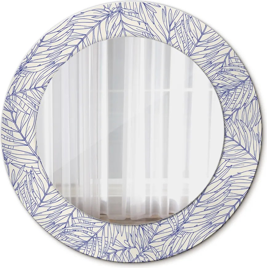 Lustro dekoracyjne okrągłe Tropikalny palm countur