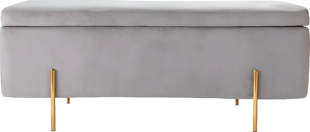 Ławka HERVE ze skrzynią  do przechowywania – kolor jasnoszary