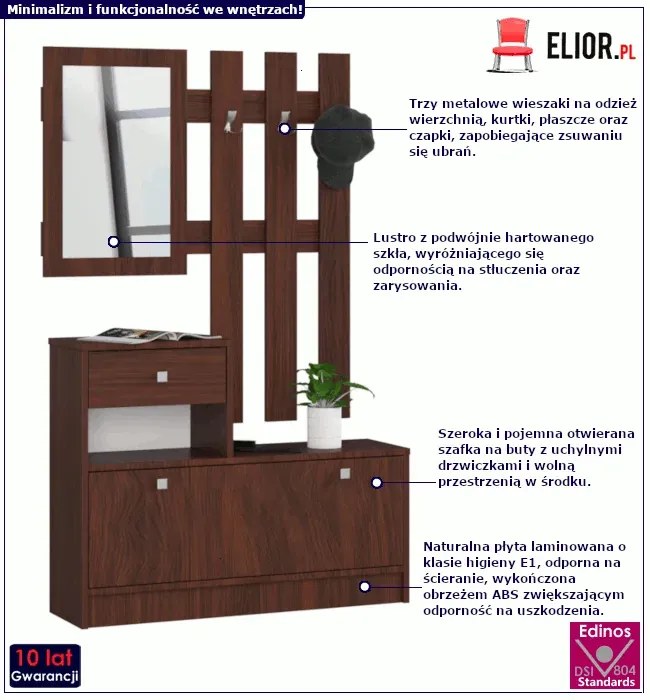 Garderoba do przedpokoju w kolorze wenge B2-W30