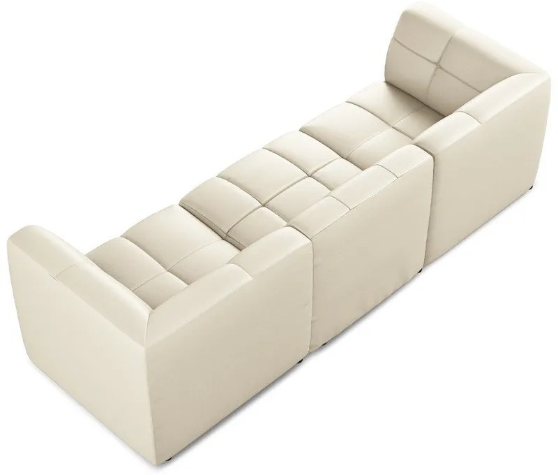 Beżowa sofa z imitacji skóry 255 cm Aloha – Makamii