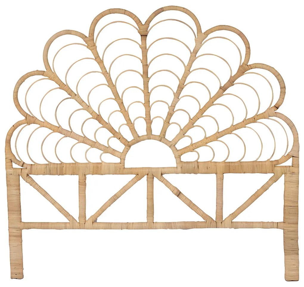 Zagłówek łóżka 140 cm - Rattan - Naturalny - FLOSIA
