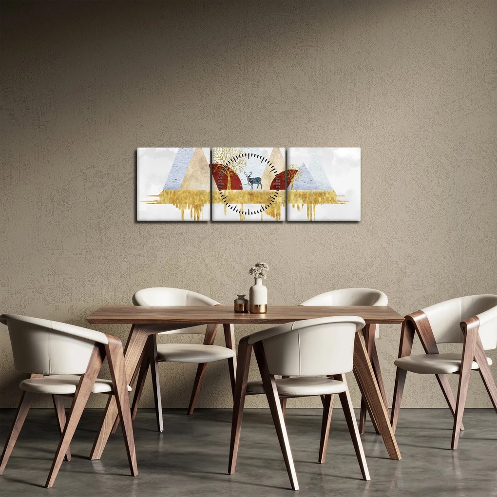 Obraz - Wystrój (z zegarem) (90x30 cm)