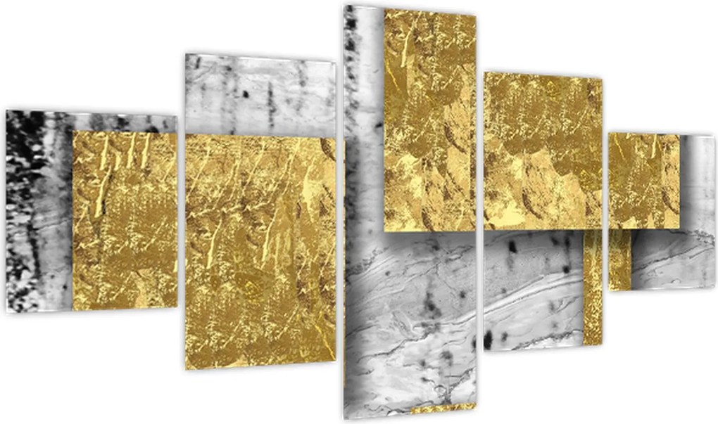 Obraz - Złote kwadraty N⁰3 (125x70 cm)