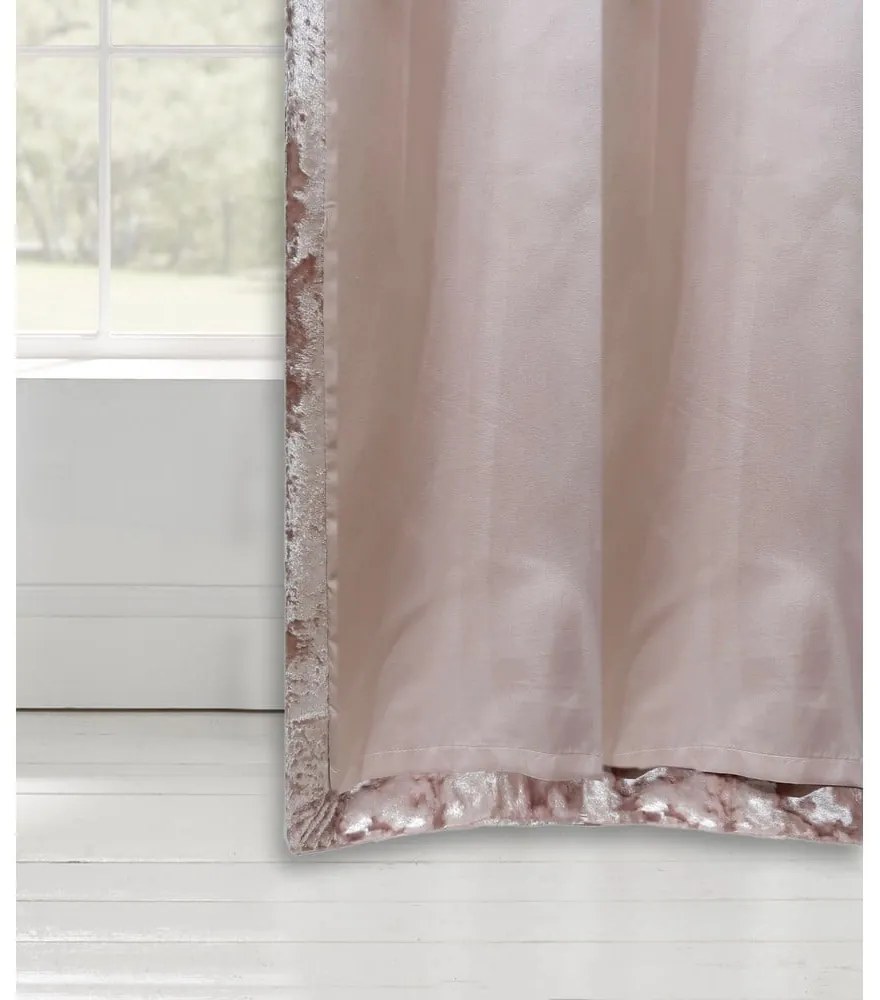 Różowe zasłony zestaw 2 szt. 168x229 cm Crushed Velvet – Catherine Lansfield