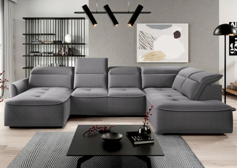 Narożnik MURILLO XL z elektryczną regulacją siedziska Prawostronny w tkaninie VOUGE 15 WERSAL