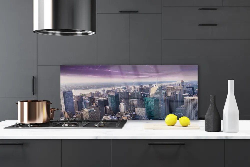 Panel Szklany Panorama Nowoczesnej Metropolii