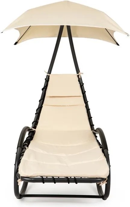 Bujana leżanka ogrodowa z daszkiem Casaro 158, beżowy