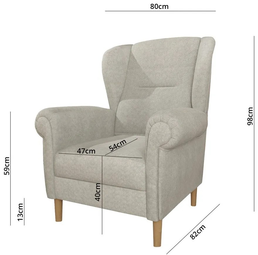 Beżowy fotel typu uszak Swan – Ropez