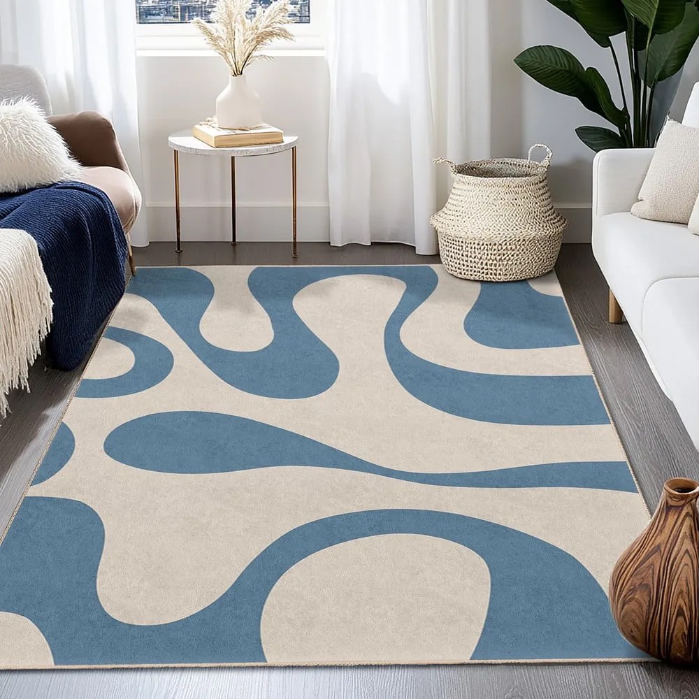 Niebieski dywan odpowiedni do prania 60x100 cm Blue Latte – Mila Home