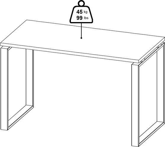 Biurko loft na płozach Sign 120 jackson hickory/szary mat