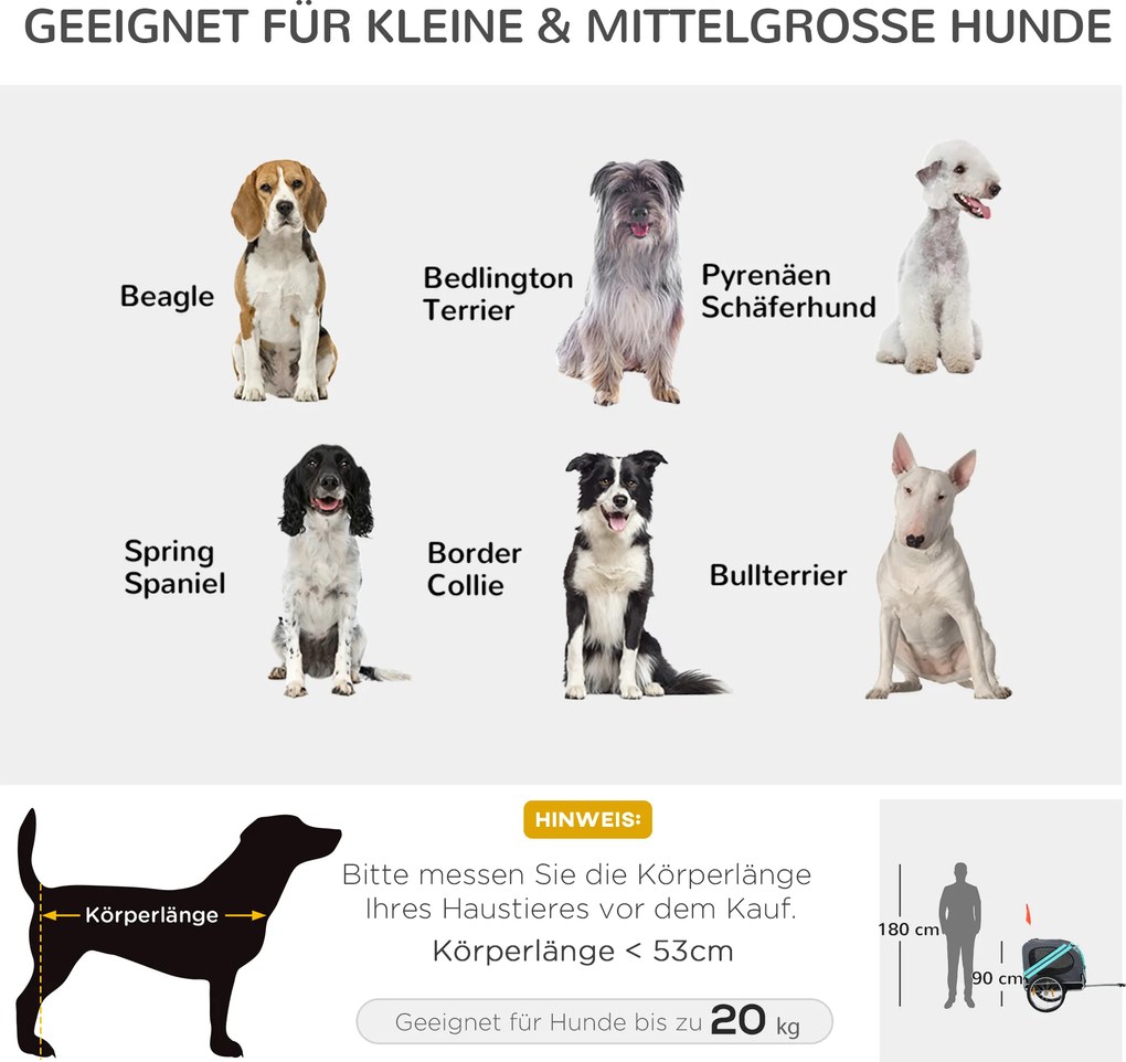 Przyczepa rowerowa PawHut, przyczepa dla psa, pokrowiec przeciwdeszczowy, tkanina Oxford, zielony