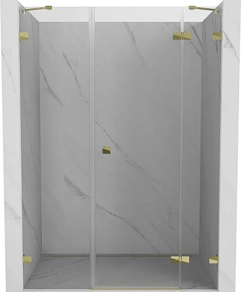 Mexen Lunar drzwi prysznicowe uchylne prawe 130 cm, transparent, złote - 834S-130-050-50-00-P