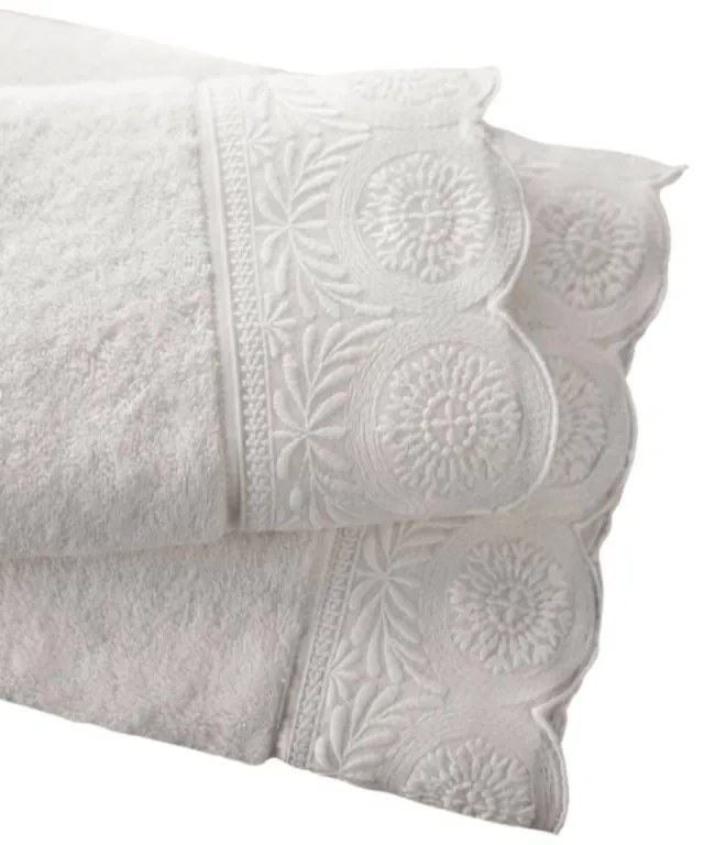 Ręcznik kąpielowy QUEEN 85x150 cm z koronką Śmietankowy