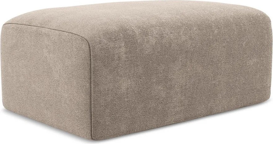 Beżowy podnóżek z tkaniny szenilowej Kona – Makamii