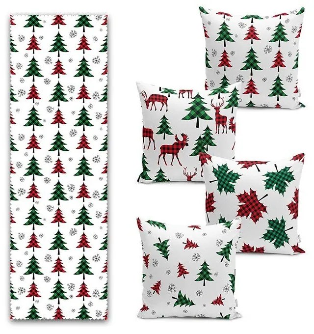 Zestaw poszewek na poduszki i bieżnika 5 szt. Tartan – Mila Home