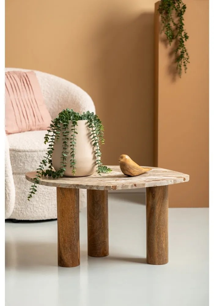 Stolik z blatem w dekorze marmuru 50x75 cm Organic – Leitmotiv