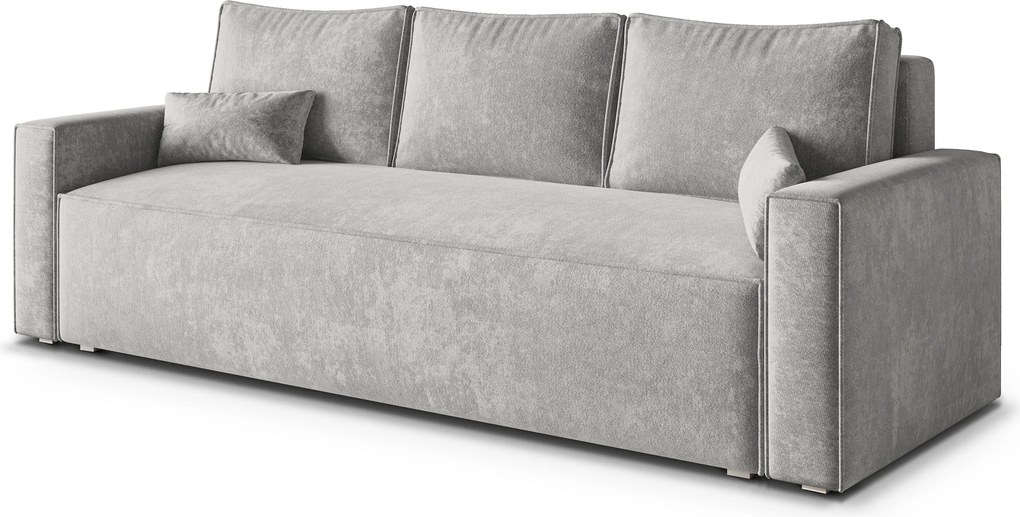 Masseno Sofa MENI z funkcją spania i pojemnikiem na pościel, Rozkładana sofa - Jasznoszary, LUMO 65