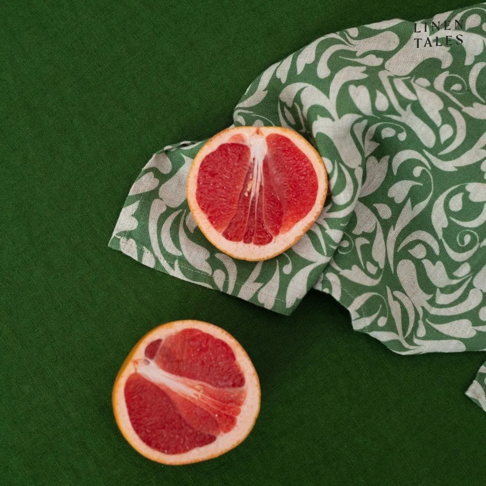 Lniana ścierka 45x65 cm Evergreen Damask – Linen Tales