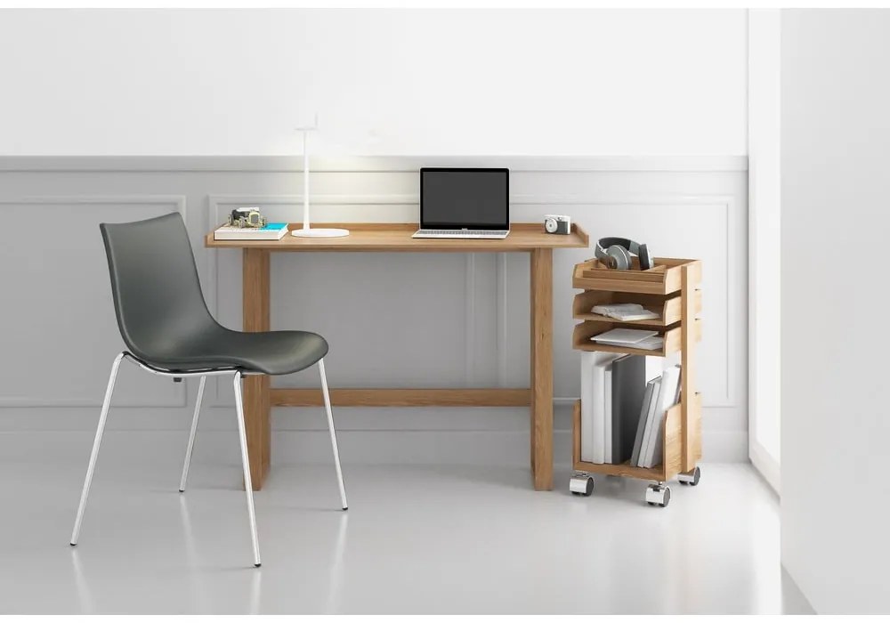 Biurko z litego drewna dębowego Wireworks Slim