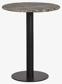Okrągły Barowy Stół Z Naturalnego Kamienia Xiren Ø60 Cm & Czarny & Brązowy Marmur Emperador - Sklum