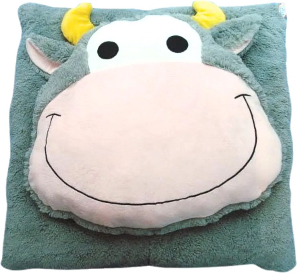 PROMOCJA Dziecięca poduszka CUDDLI FRIENDS 70x70 cm pluszowa - różne kolory II. jakość Kolor: Niebieski