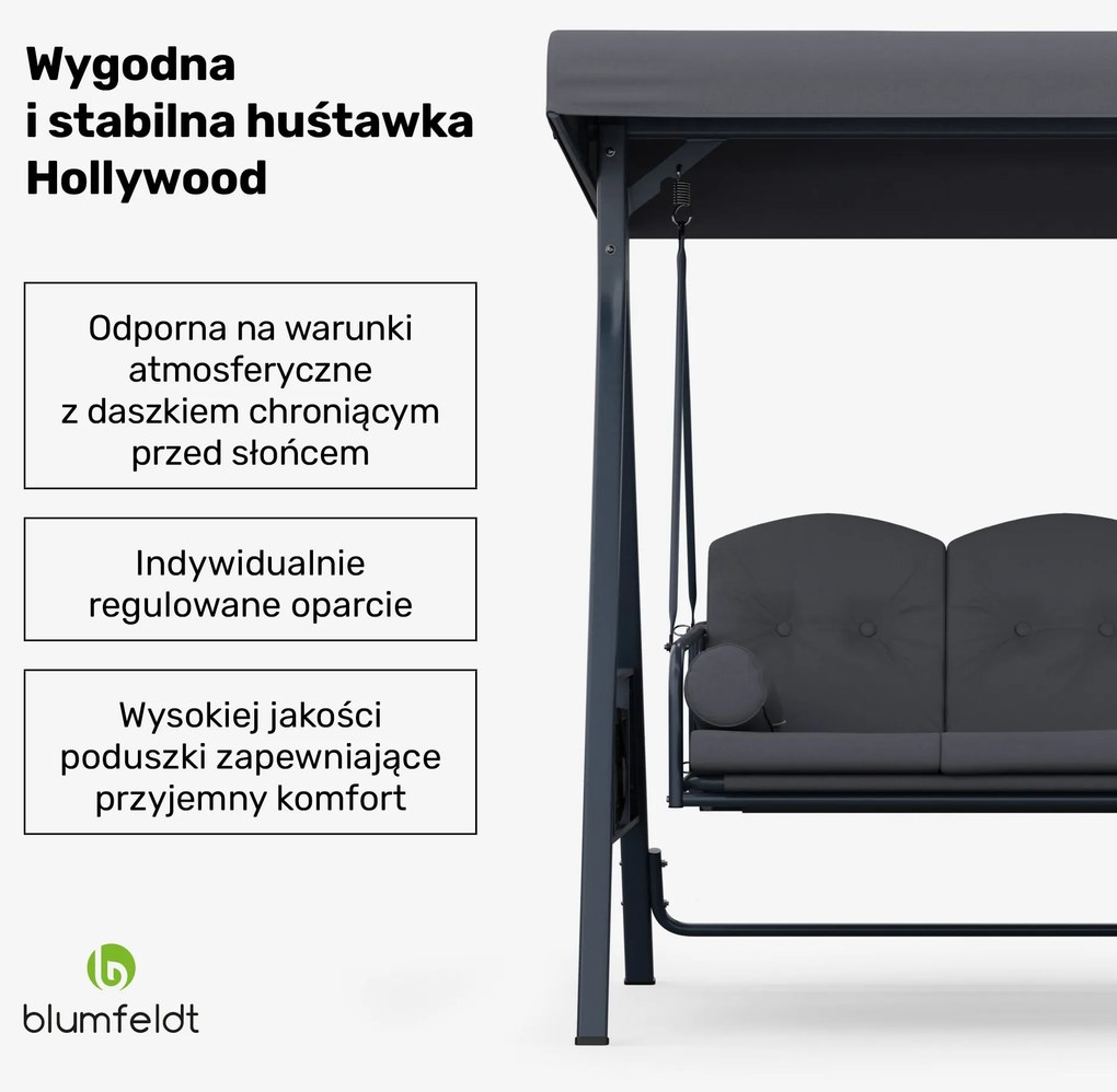 Blumfeldt GranSway Huśtawka ogrodowa w stylu Hollywood