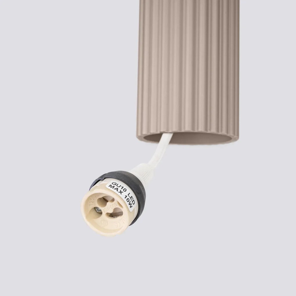 Lampa wisząca KARBON 2 taupe ryflowana SOLLUX  LIGHTING