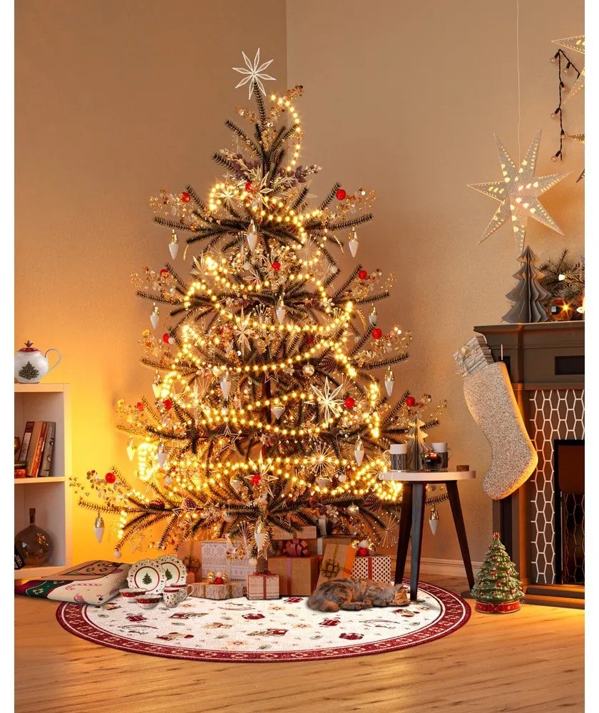 Czerwony okrągły dywan z mieszanki bawełny ze świątecznym motywem ø 160 cm Toy's Delight Red Christmas – Villeroy&amp;Boch